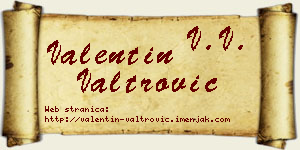 Valentin Valtrović vizit kartica